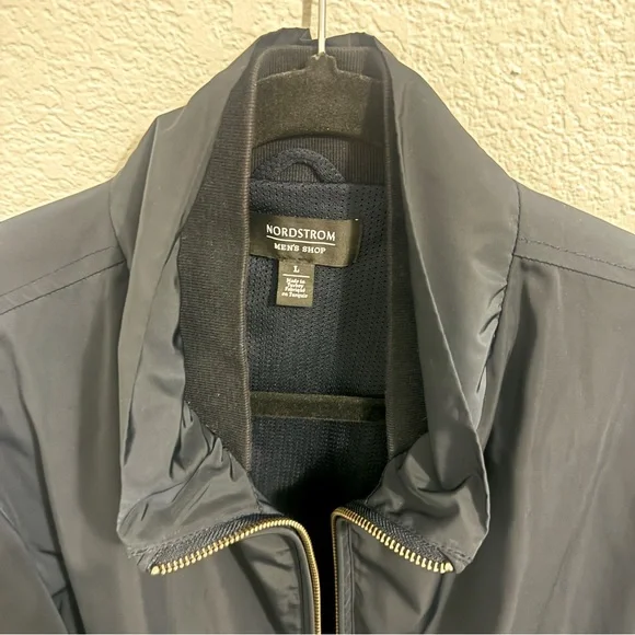 Nordstrom Navy Windbreaker Jacket with Stand-Up Collar - Picture 4 of 15